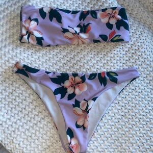 purple bikini with flowers 
size small
brand: shein